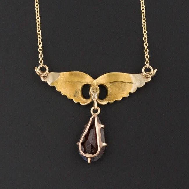 Wings Necklace | Antique Pin Conversion Necklace - Trademark Antiques