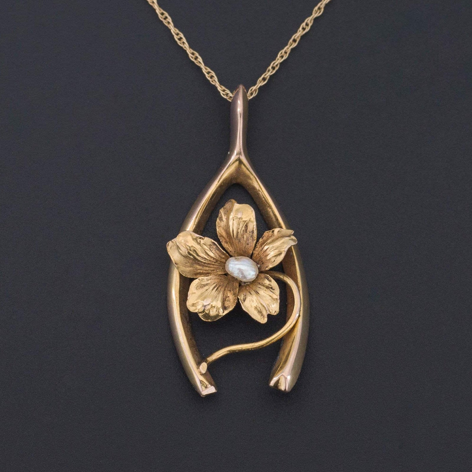 Wishbone Pendant | Antique Pin Conversion - Trademark Antiques