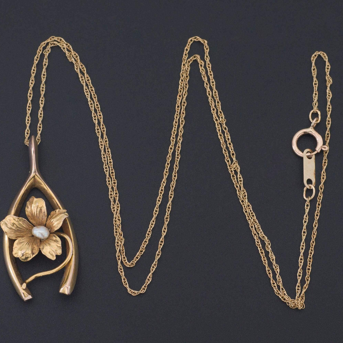 Wishbone Pendant | Antique Pin Conversion - Trademark Antiques