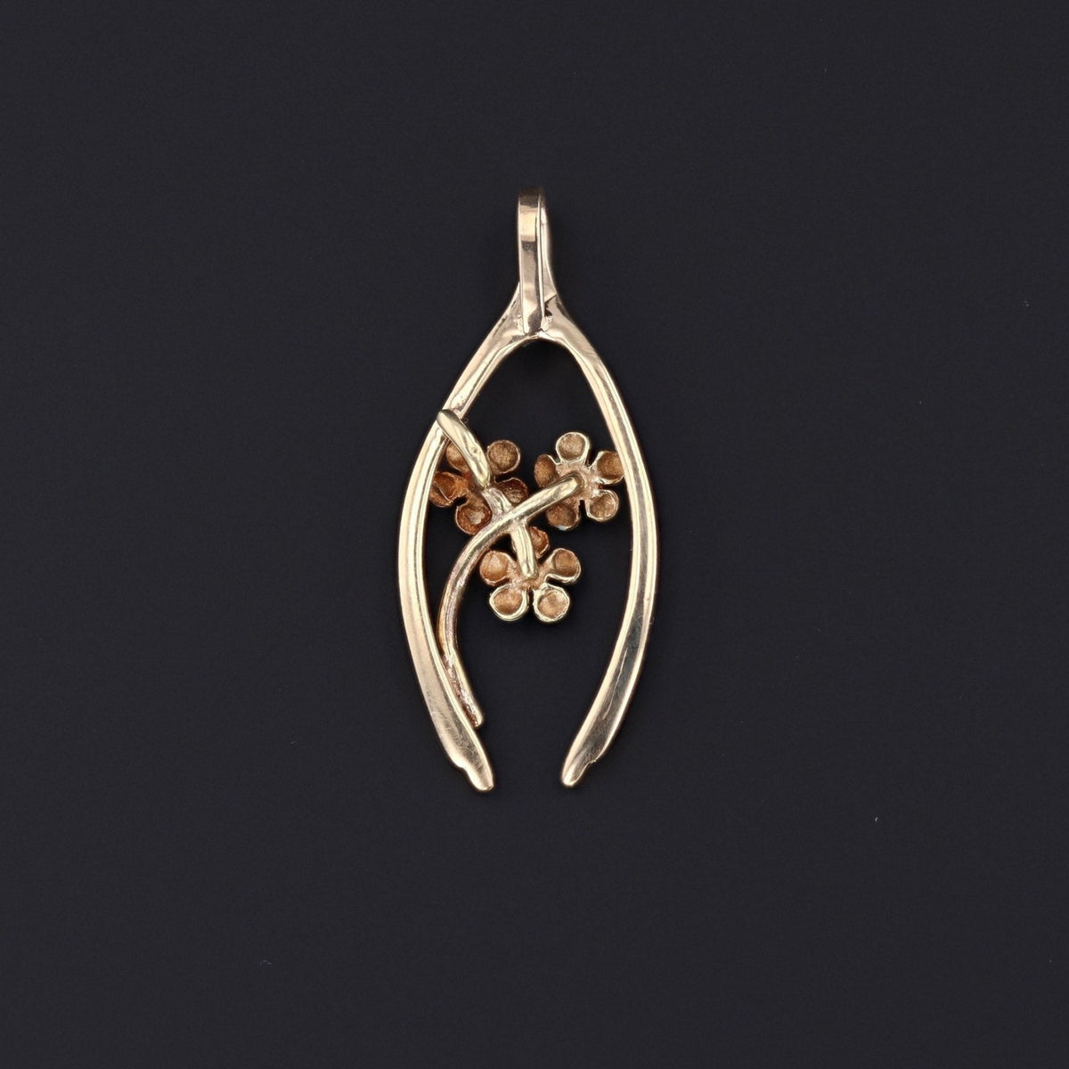 Wishbone Pendant | Forget - me - not Wishbone Pendant - Trademark Antiques