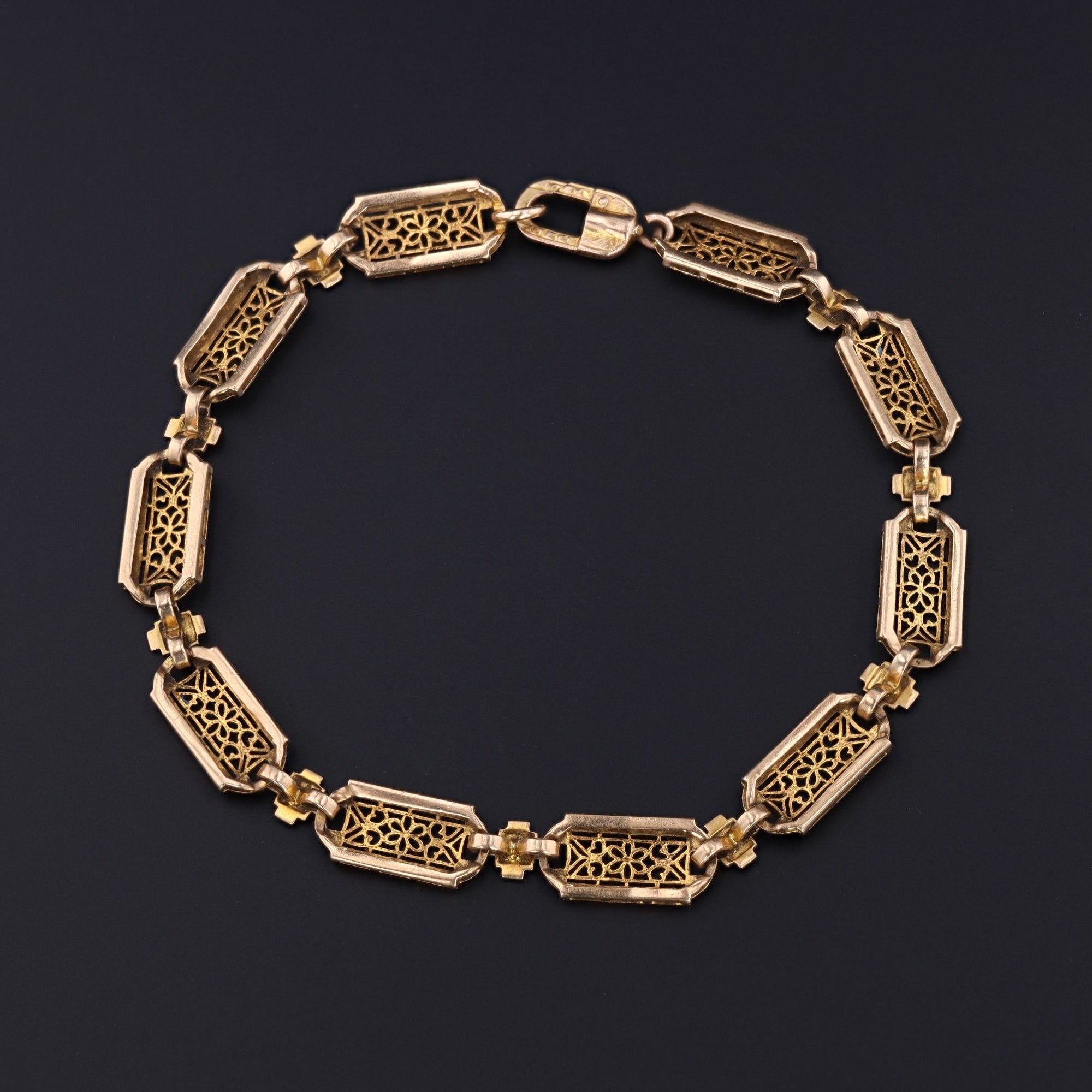 Yellow Gold Filigree Bracelet | Vintage 10k Gold Bracelet
