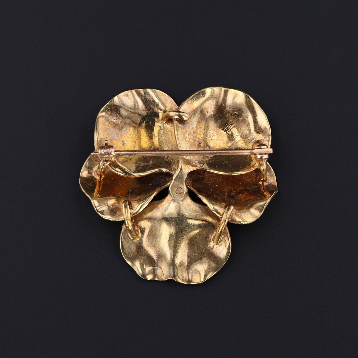 Yellow Pansy Brooch | Vintage Enamel Flower Brooch - Trademark Antiques